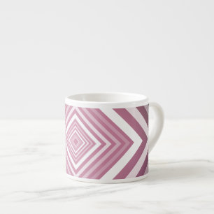 Modern Pink & White Gradation Squares Espresso Cup