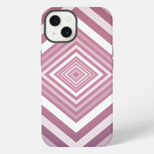 Modern Pink & White Gradation Squares iPhone 13 Case
