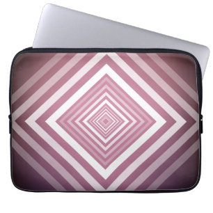 Modern Pink & White Gradation Squares Laptop Sleeve