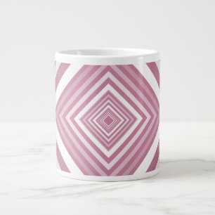 Modern Pink & White Gradation Squares Large Coffee Mug
