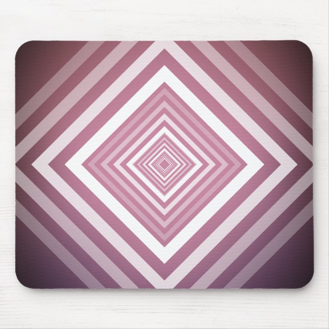 Modern Pink & White Gradation Squares Mouse Pad (Front)