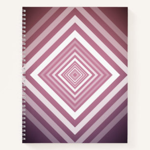 Modern Pink & White Gradation Squares Notebook