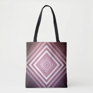 Modern Pink & White Gradation Squares Tote Bag
