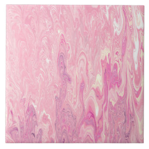 Modern pink White Marbling Paint Abstract Design Ceramic Tile