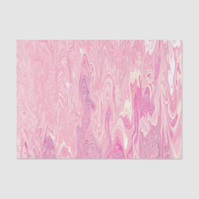 Modern pink White Marbling Paint Abstract Design Tissue Paper (Front)
