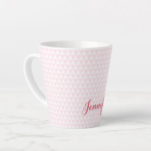 Modern Pink White Pattern Elegant Personalised Latte Mug