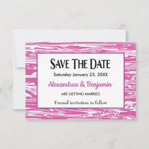 Modern Pink White Watercolor Wedding Personalise Save The Date