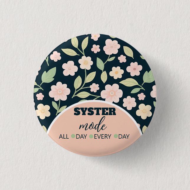 Modern Pink Wildflowers Pattern 3 Cm Round Badge (Front)