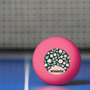 Modern Pink Wildflowers Pattern Ping Pong Ball