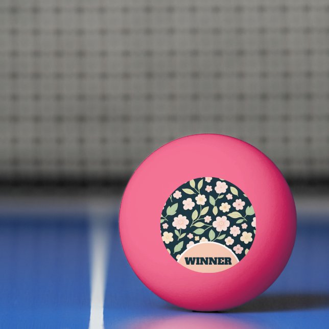 Modern Pink Wildflowers Pattern Ping Pong Ball (Net)