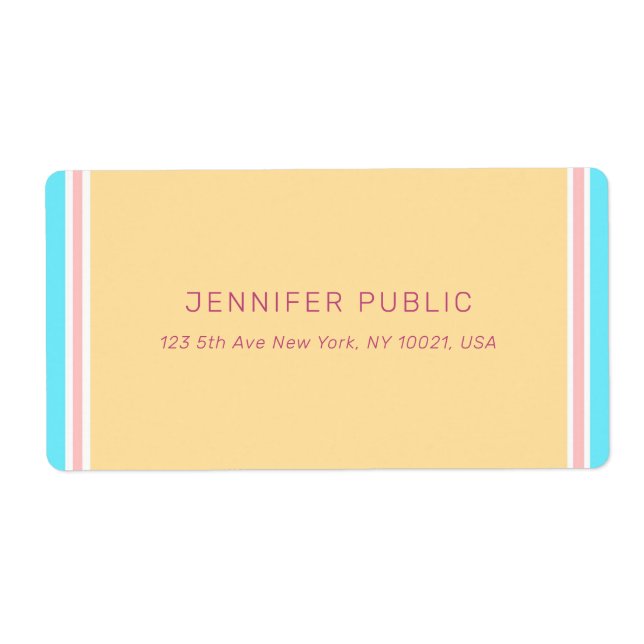 Modern Pink Yellow Blue Template Trendy Shipping (Front)