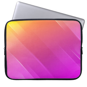 Modern Pink-Yellow Halftone Texture Laptop Sleeve