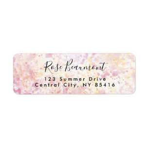 Modern Pink Yellow Watercolor Script Address Label Return Address Label