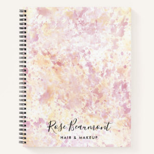 Modern Pink Yellow Watercolor Script  Notebook