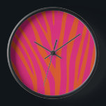 Modern pink zebra skin colourful unique  clock<br><div class="desc">Modern pink zebra skin colourful vibrant bold unique clock. Trendy deco accessorie for kitchen,  home. Gift idea for women,  mothers,  girls,  adults,  wifes,  friends for birthdays,  mother s day,  Christmas,  holidays.</div>