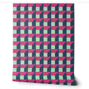 Modern Pink Zig-Zag Geometric Wallpaper – Trendy