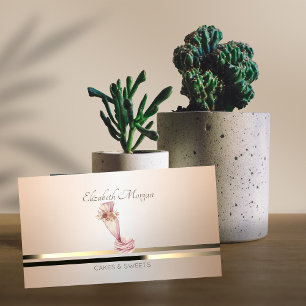 Modern Piping Bag Flowers Bakery Luminouse   Business Card