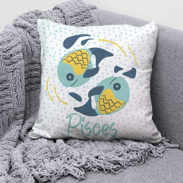 Modern Pisces Fish Zodiac  Cushion (Creator Uploaded)