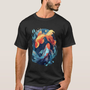 Modern Pisces Swirl Dreamy Zodiac Stars Flowing Wa T-Shirt