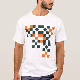 Modern Pixel Art Abstract Geometric Corner Design T-Shirt