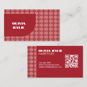 Modern Pixel Geometry Abstract Cross Art Pattern Business Card