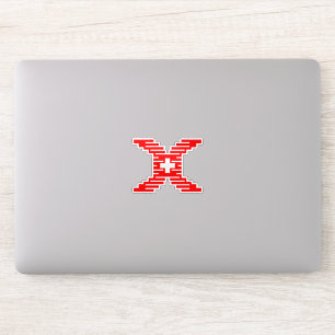 Modern Pixel Letter X with Medical Cross 
