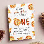 Modern Pizza First Birthday Invitation<br><div class="desc">Our pizza birthday invitation is the perfect way to invite friends and family to your party. The design features a watercolor theme, with plenty of space for all the important details such as the date, time, and location of the party. Perfect for any age, gender and theme of the party,...</div>