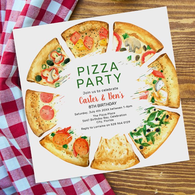 Modern Pizza Joint Birthday Party Invitation (Creator Uploaded)