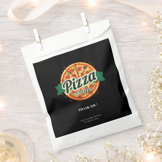 Modern Pizza Party Baby Shower Favour Bag (Clipped)
