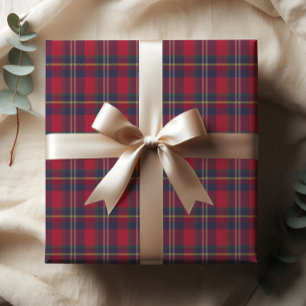 Modern Plaid Christmas Gift  Wrapping Paper Sheet