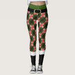 Modern Plaid Elf Santa Costume Cute Fun Christmas Leggings<br><div class="desc">These cute Christmas leggings are the perfect Santa elf costume for Christmas morning or holiday parties. Be the coolest holiday elf in this fun and modern design with trendy green plaid details and a fake gold belt!</div>