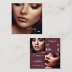 Modern Plain Burgundy Comp Card Photo Template