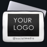 Modern Plain Company Business Logo Social Media  Laptop Sleeve<br><div class="desc">Modern Customisable Business Company Corporate Logo gifts. Add your logo or image to this modern, elegant minimalist pink gradient ombre design. You can simply add your company logo, image, or personal photo. Editable logo or photo business or individual personal gift for a friend, co-worker, or anyone else. Customisable company business...</div>