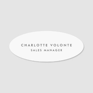 Modern Plain Custom Professional Name Position Name Tag