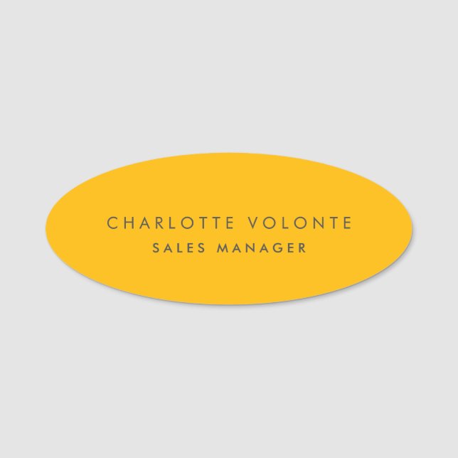 Modern Plain Custom Professional Name Position Name Tag (Front)