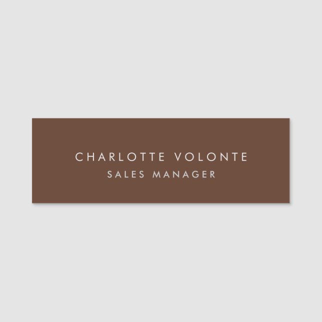 Modern Plain Custom Professional Name Position Name Tag (Front)