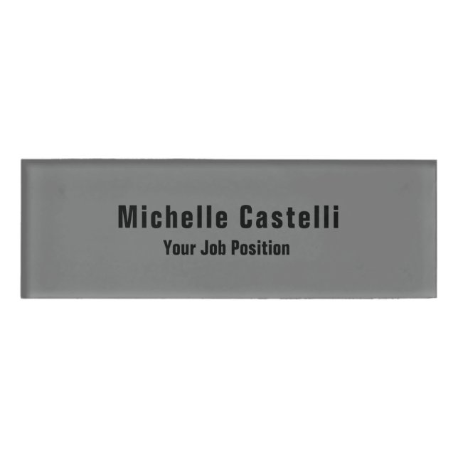 Modern Plain Custom Professional Name Position Name Tag (Front)