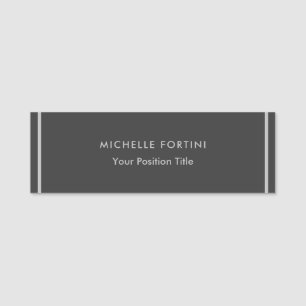 Modern Plain Custom Professional Name Position Name Tag