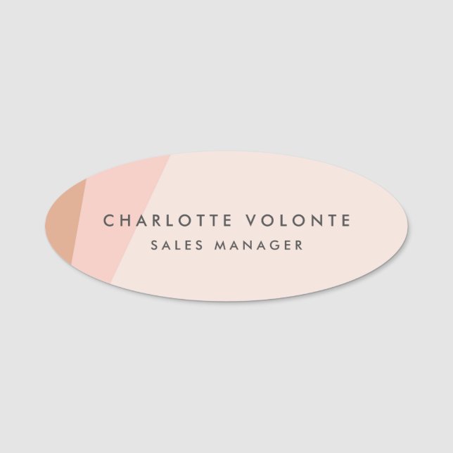Modern Plain Custom Professional Name Position Tag (Front)