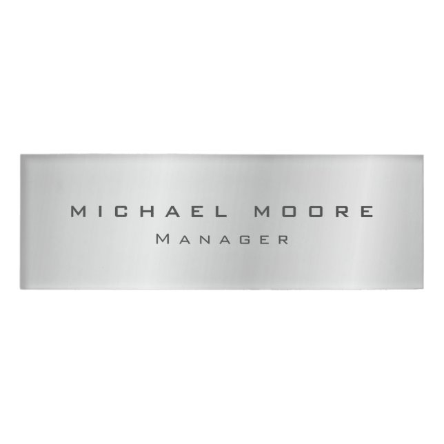 Modern Plain Custom Professional Name Position Tag (Front)