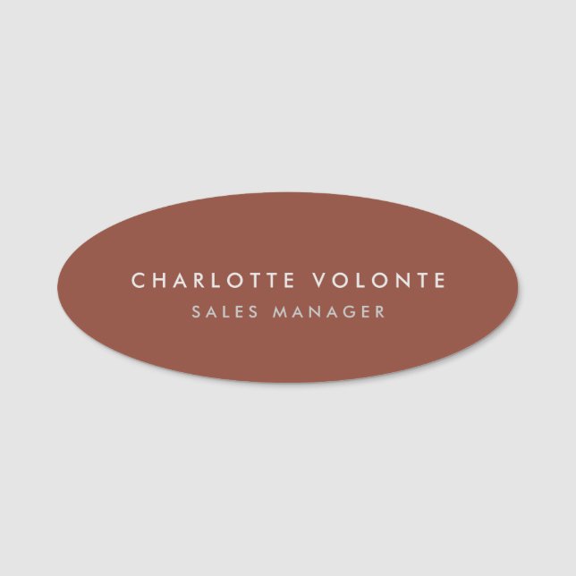 Modern Plain Custom Professional Name Position Tag (Front)
