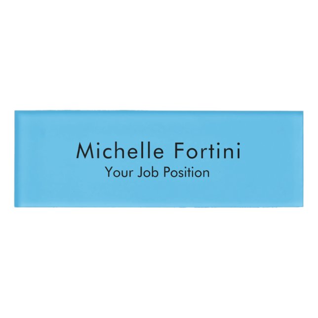 Modern Plain Custom Professional Name Position Tag (Front)