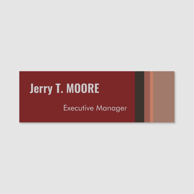 Modern Plain Custom Professional Name Position Tag (Front)
