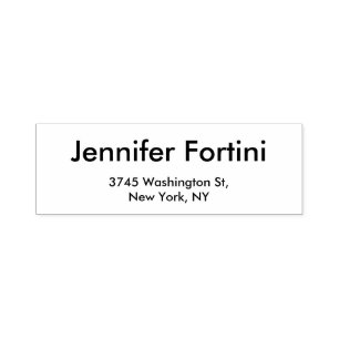 Modern Plain Elegant Black & White Minimalist Self-inking Stamp