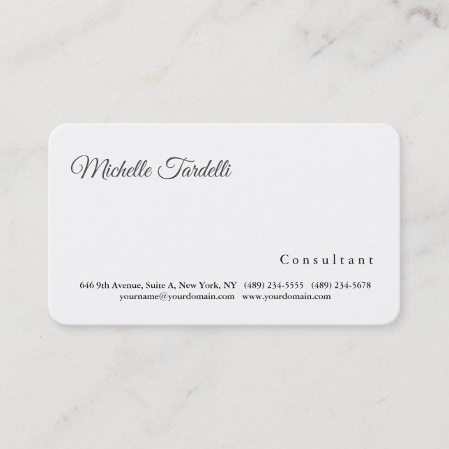 Modern Plain Elegant Minimalist Business Card (Front)