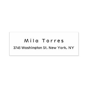 Modern Plain Elegant Unique Black & White Self-inking Stamp