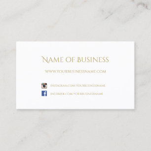 Modern Plain Gold Colour Text Social Media Website Business Card