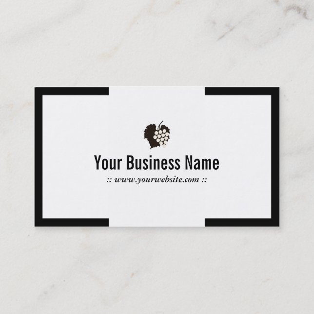 Modern Plain Grapes Winery Business Card (Front)