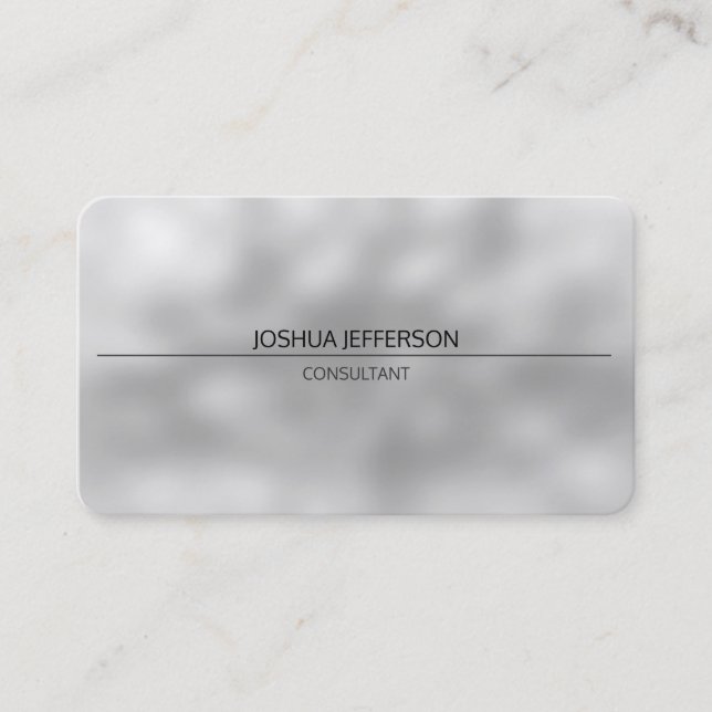 Modern Plain Grey Attractive Rounded Two Sided Business Card (Front)