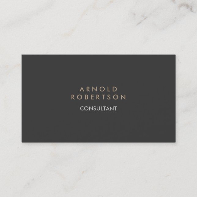 Modern Plain Grey Beige Trendy Business Card (Front)